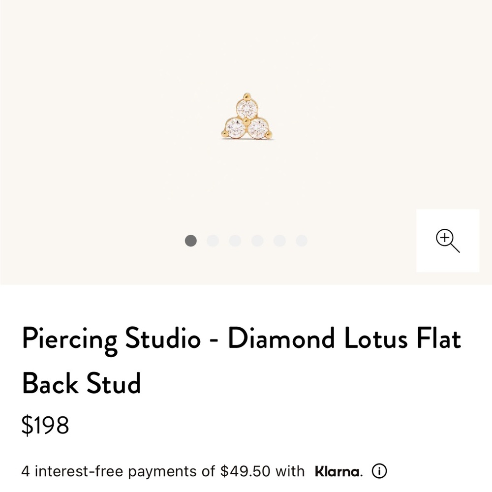 Mejuri Lotus flat back earring - 14k yellow gold and diamonds - piercing studio